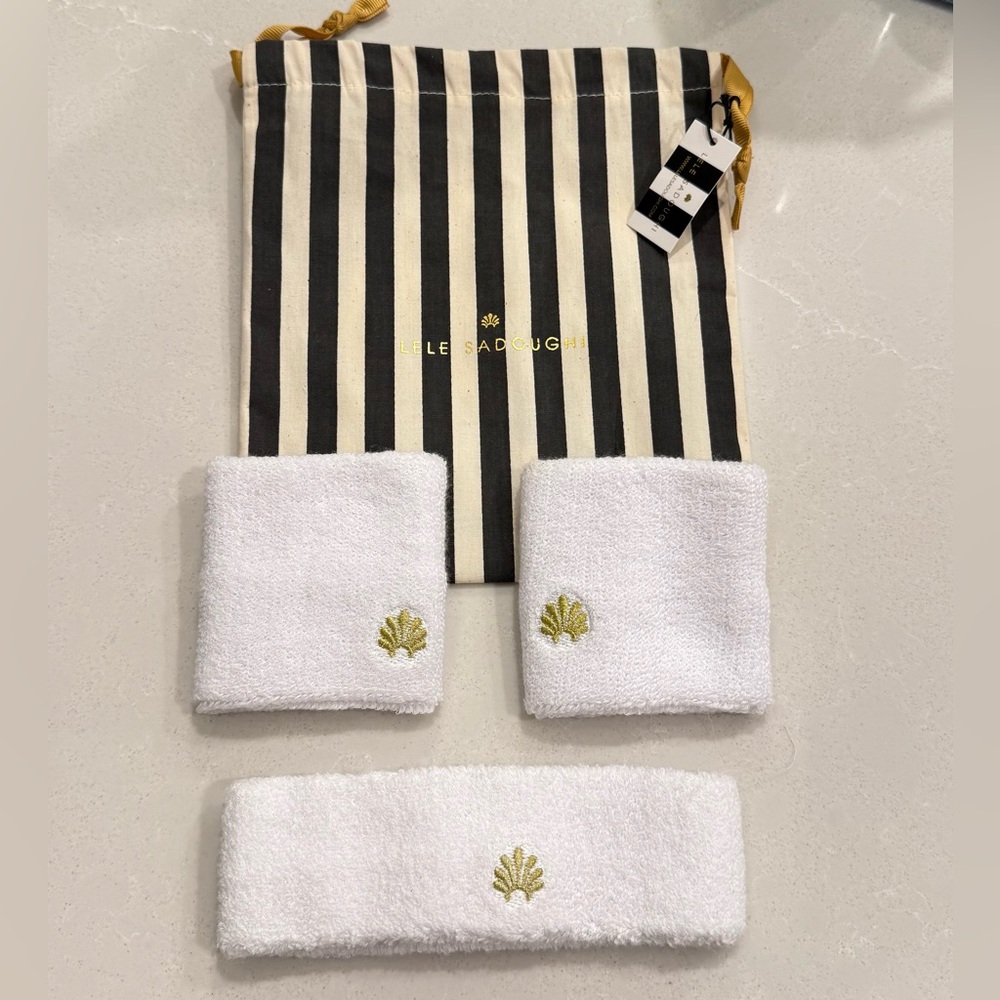 Lele Sadoughi White and Gold Hair Accessory Set